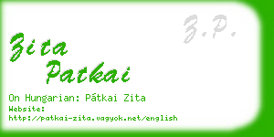 zita patkai business card