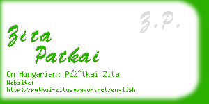 zita patkai business card